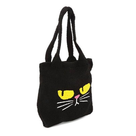 SPOOKYVILLE CRITTERS Furry Black Cat Plush Tote - Picture 2 of 3